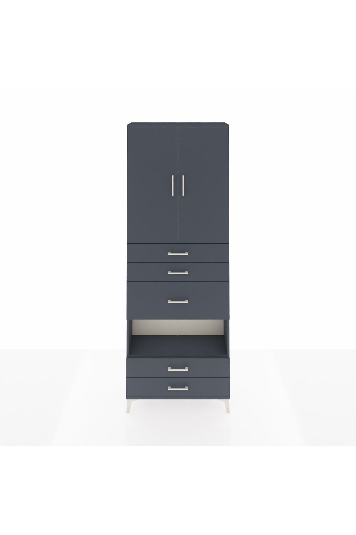 Arges Dolap 4 Raflı 5 Çekmeceli 2 Kapaklı 88x30x243 - S33M103V5A