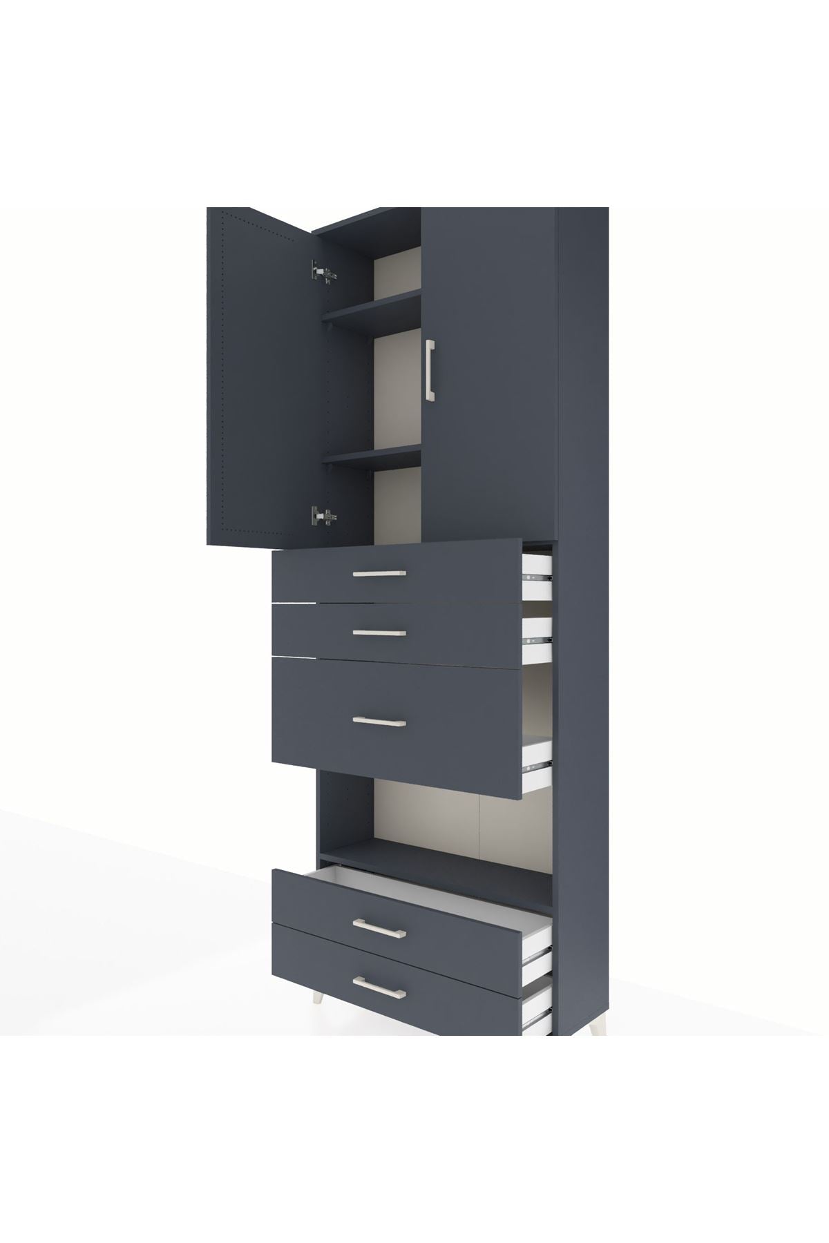 Arges Dolap 4 Raflı 5 Çekmeceli 2 Kapaklı 88x30x243 - S33M103V5A
