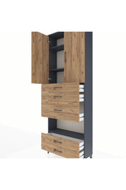 Arges Dolap 4 Raflı 5 Çekmeceli 2 Kapaklı 88x30x243 - S33M103V6A