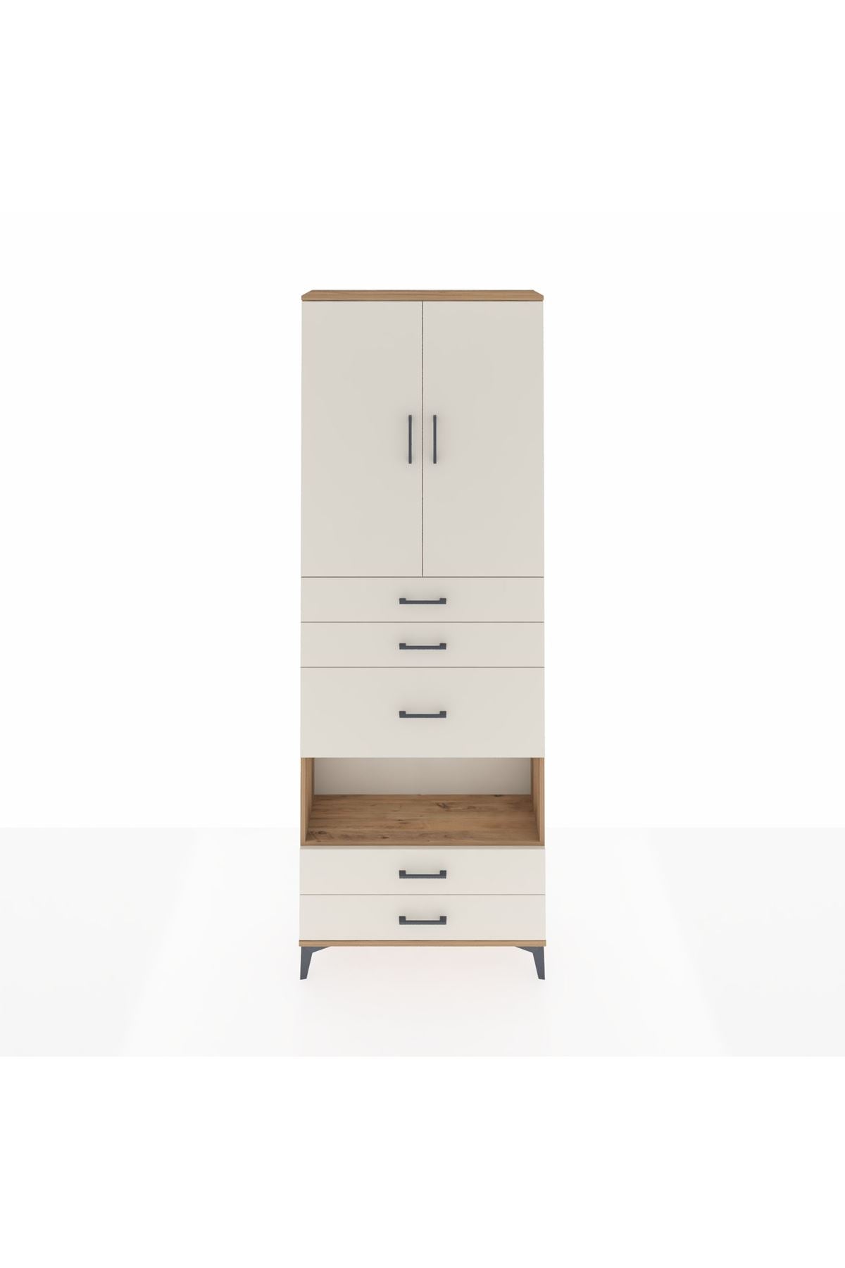 Arges Dolap 4 Raflı 5 Çekmeceli 2 Kapaklı 88x30x243 - S33M103V7A
