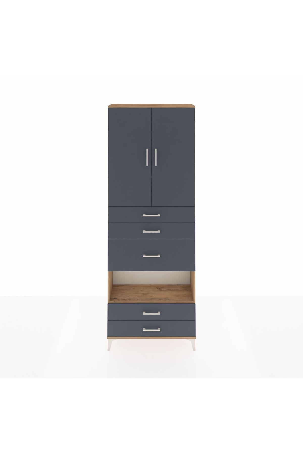 Arges Dolap 4 Raflı 5 Çekmeceli 2 Kapaklı 88x30x243 - S33M103V8A