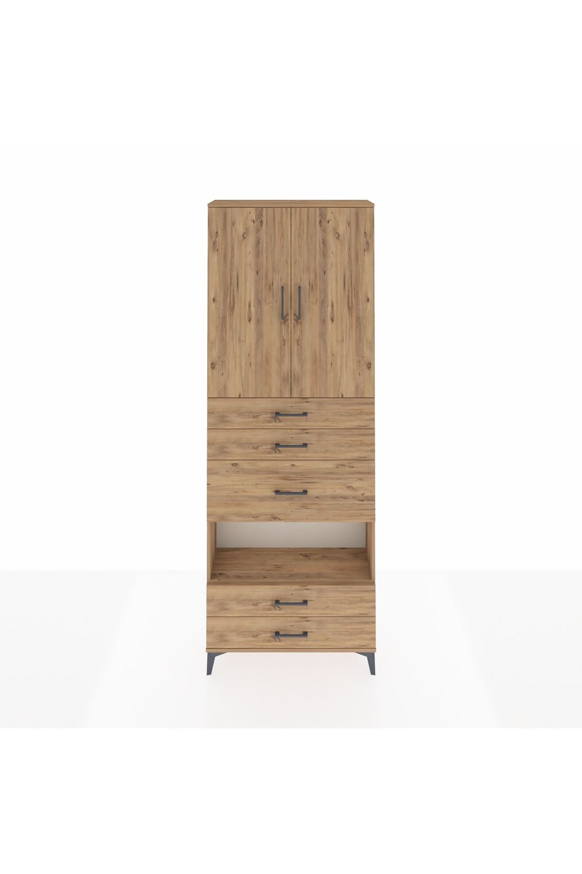 Arges Dolap 4 Raflı 5 Çekmeceli 2 Kapaklı 88x30x243 - S33M103V9A