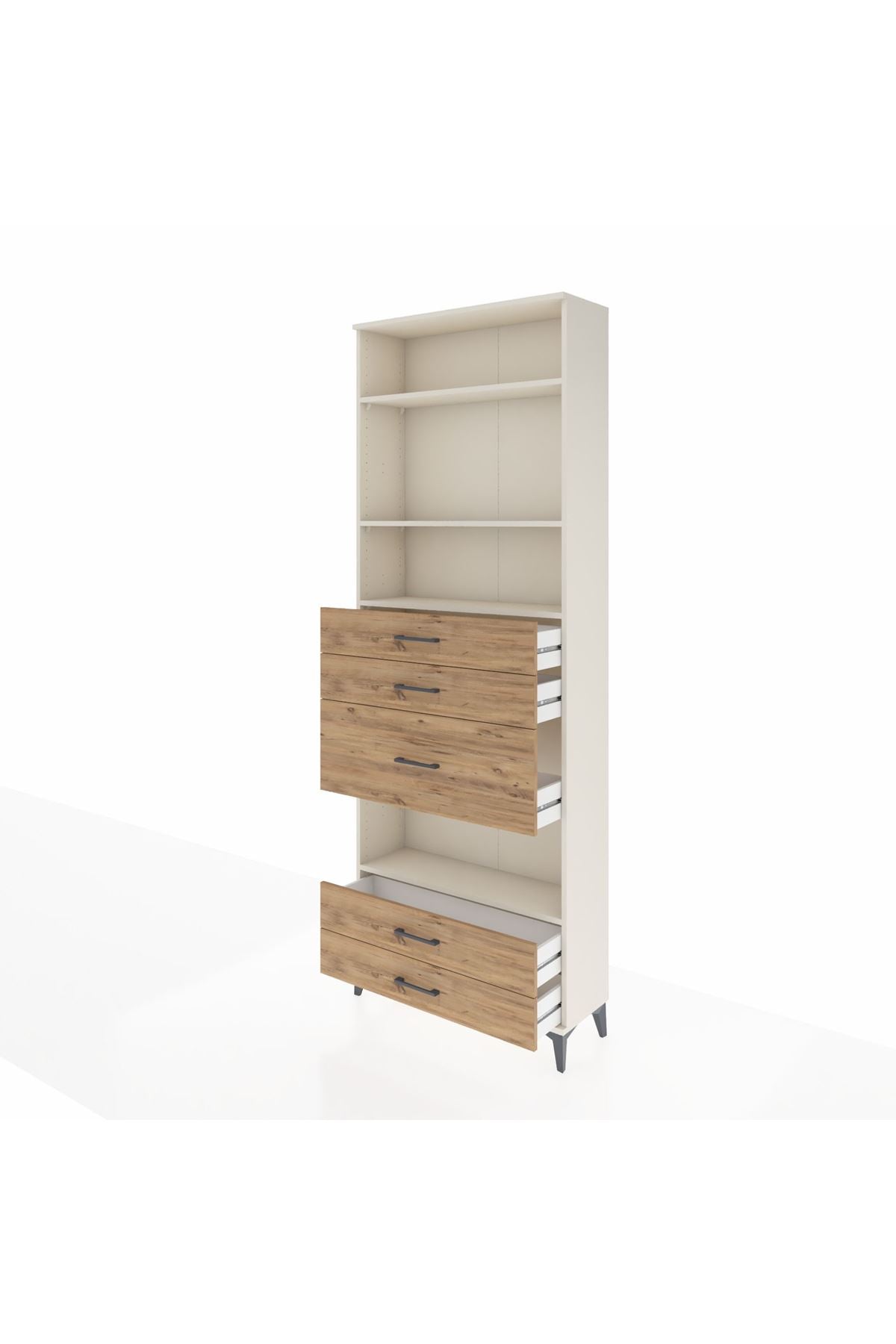Arges Dolap 4 Raflı 5 Çekmeceli 88x30x243 - S33M104V3A