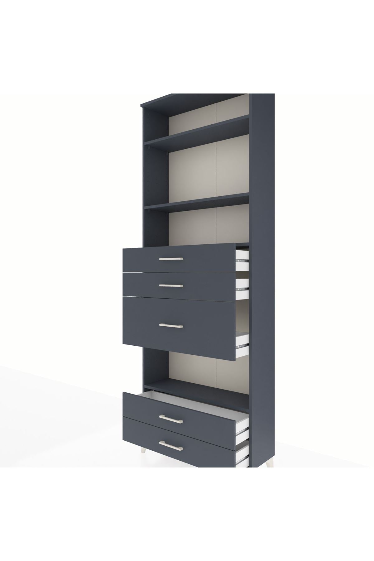 Arges Dolap 4 Raflı 5 Çekmeceli 88x30x243 - S33M104V5A
