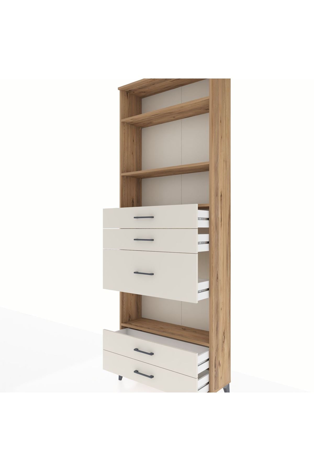 Arges Dolap 4 Raflı 5 Çekmeceli 88x30x243 - S33M104V7A