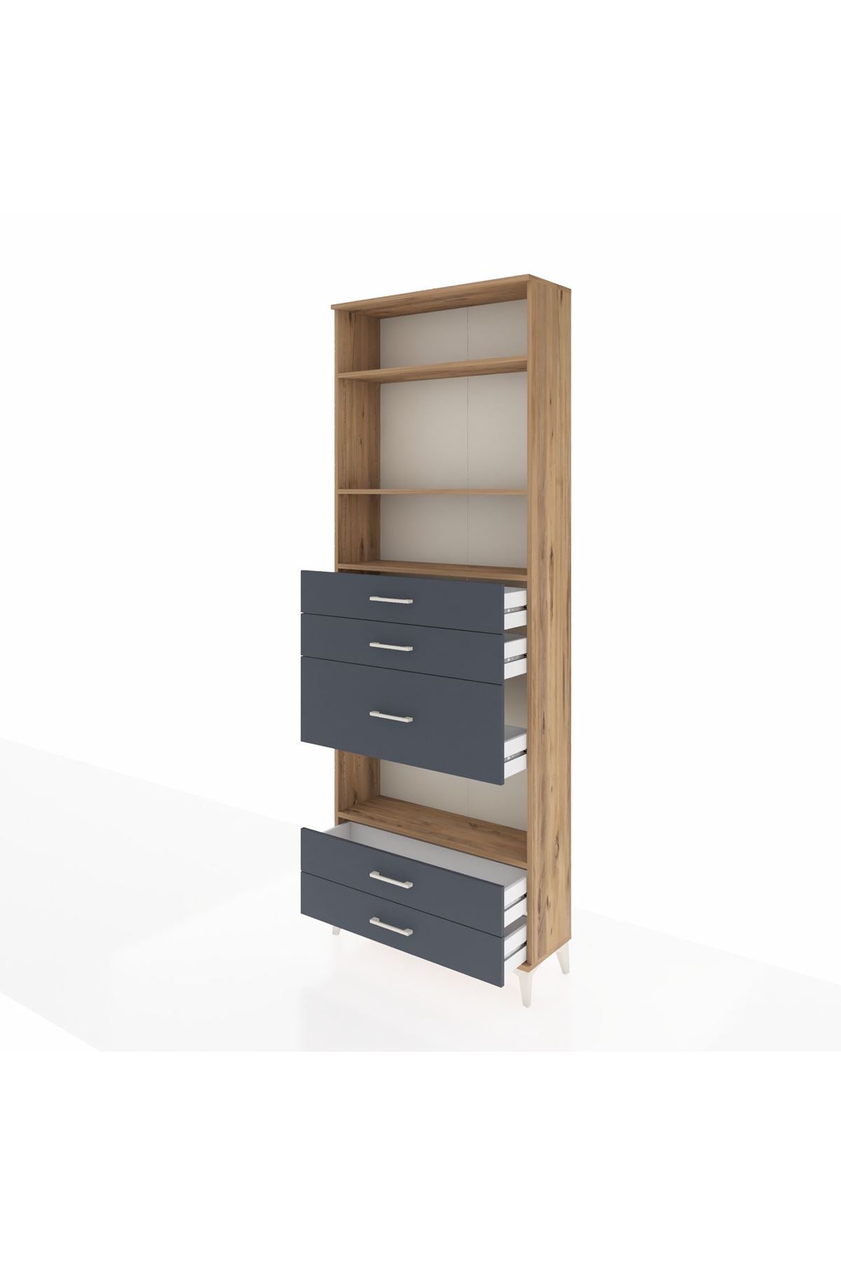 Arges Dolap 4 Raflı 5 Çekmeceli 88x30x243 - S33M104V8A
