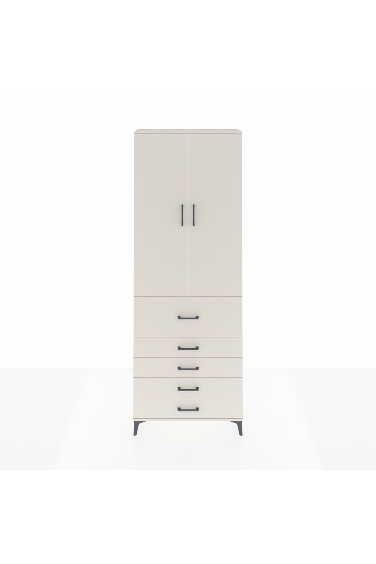 Arges Dolap 4 Raflı 5 Çekmeceli 2 Kapaklı 88x30x243 - S33M105V1A
