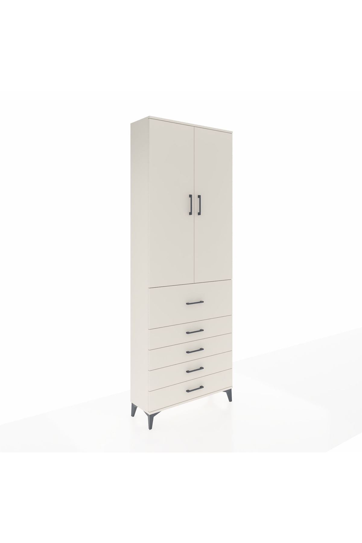 Arges Dolap 4 Raflı 5 Çekmeceli 2 Kapaklı 88x30x243 - S33M105V1A