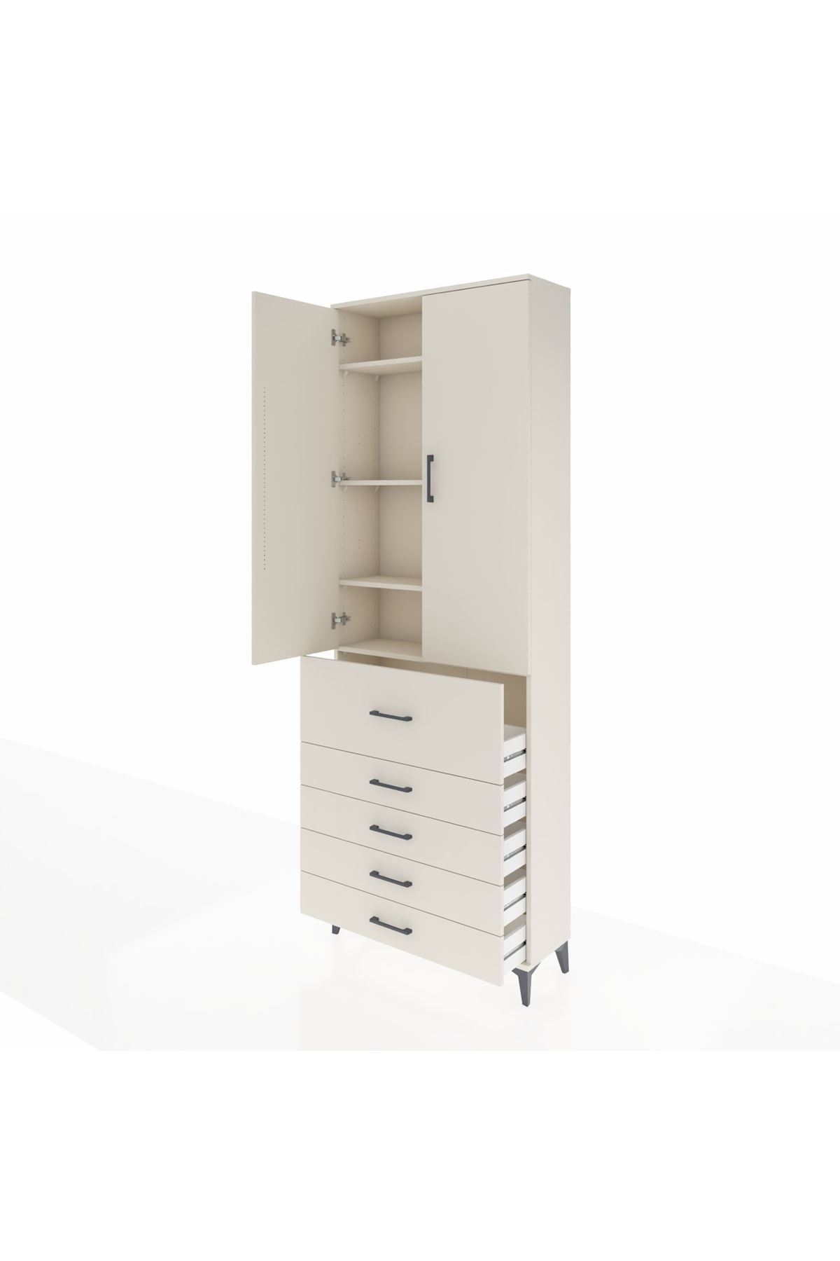 Arges Dolap 4 Raflı 5 Çekmeceli 2 Kapaklı 88x30x243 - S33M105V1A
