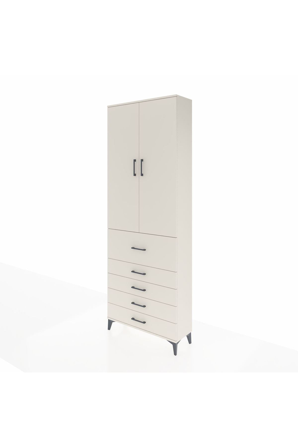 Arges Dolap 4 Raflı 5 Çekmeceli 2 Kapaklı 88x30x243 - S33M105V1A