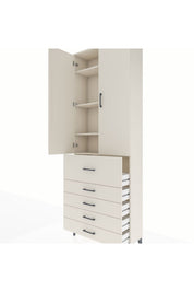 Arges Dolap 4 Raflı 5 Çekmeceli 2 Kapaklı 88x30x243 - S33M105V1A