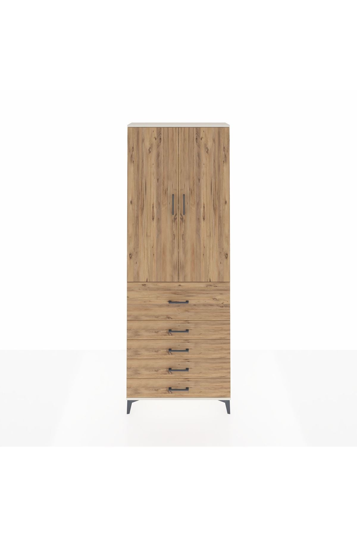Arges Dolap 4 Raflı 5 Çekmeceli 2 Kapaklı 88x30x243 - S33M105V3A