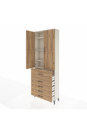 Arges Dolap 4 Raflı 5 Çekmeceli 2 Kapaklı 88x30x243 - S33M105V3A