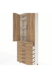 Arges Dolap 4 Raflı 5 Çekmeceli 2 Kapaklı 88x30x243 - S33M105V3A