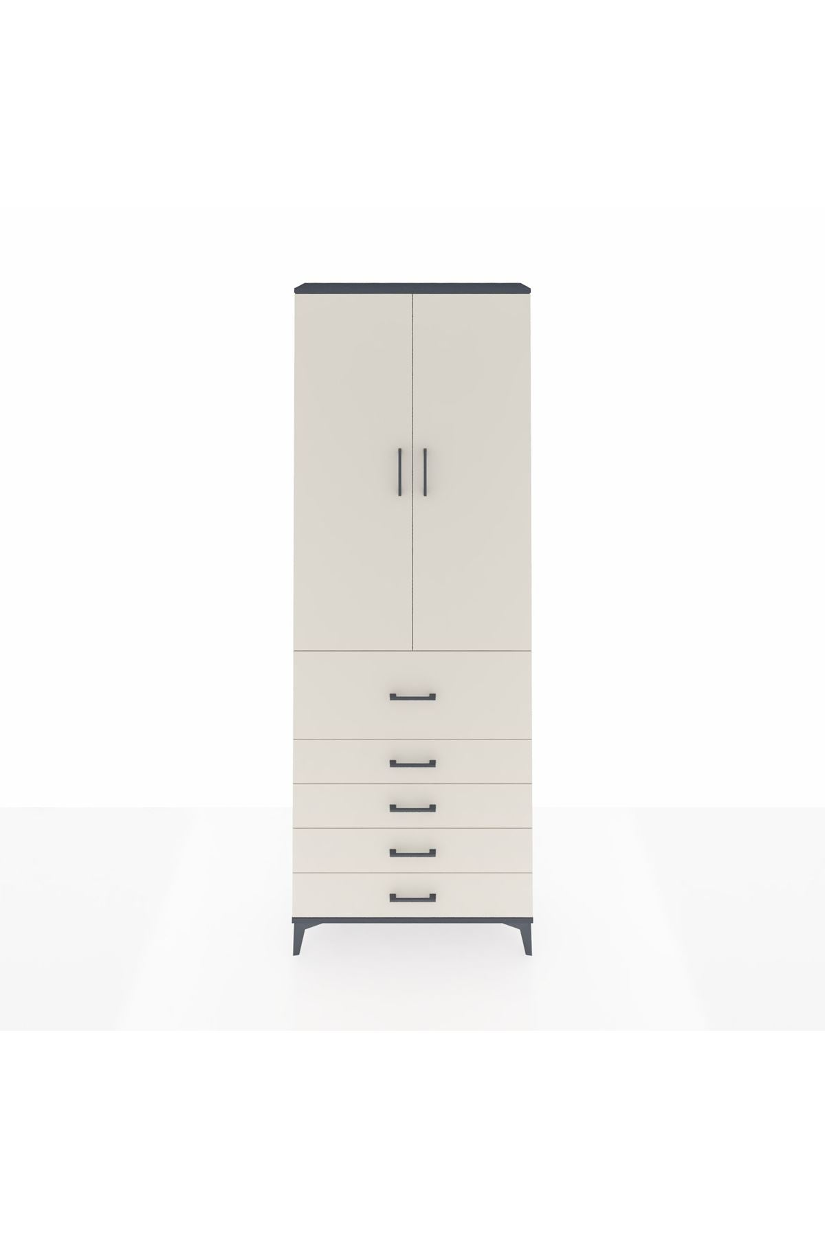 Arges Dolap 4 Raflı 5 Çekmeceli 2 Kapaklı 88x30x243 - S33M105V4A