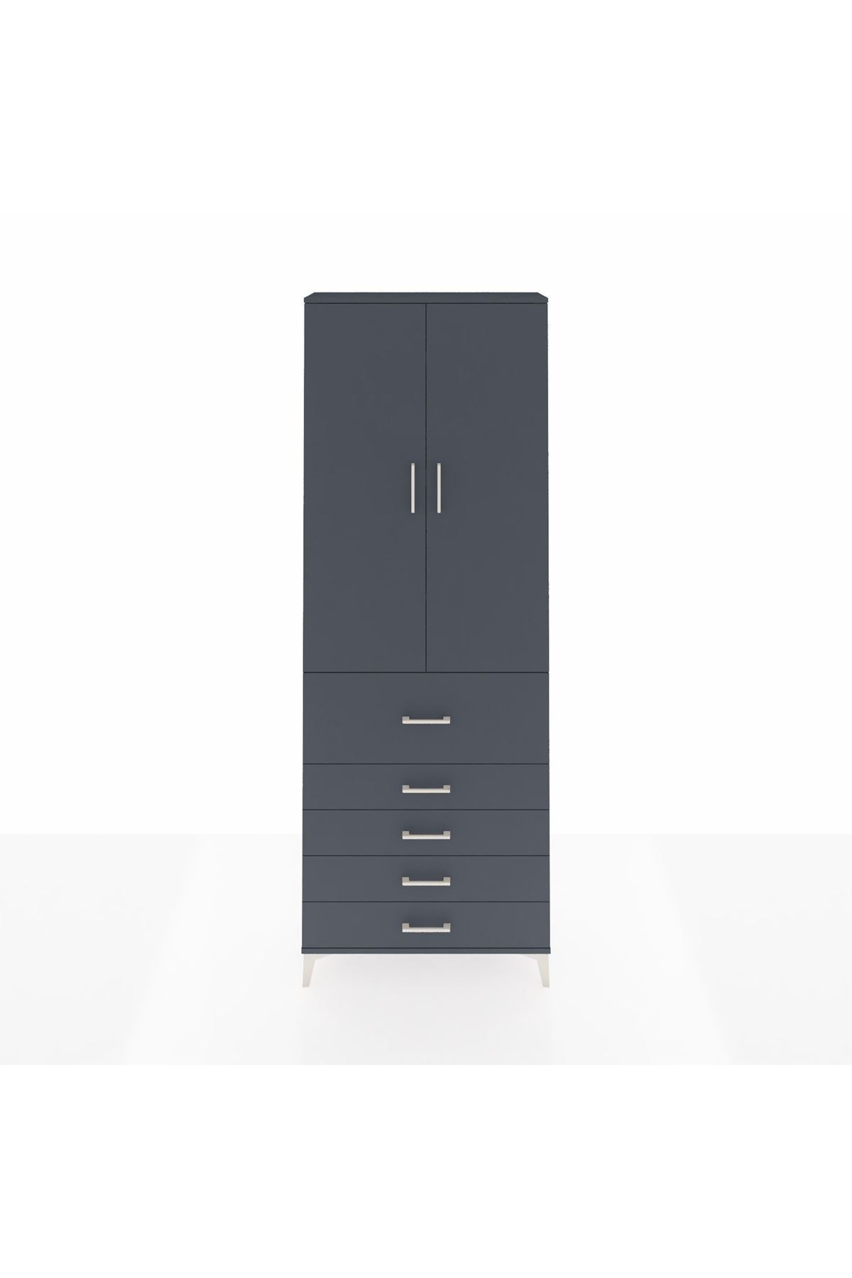 Arges Dolap 4 Raflı 5 Çekmeceli 2 Kapaklı 88x30x243 - S33M105V5A