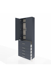 Arges Dolap 4 Raflı 5 Çekmeceli 2 Kapaklı 88x30x243 - S33M105V5A