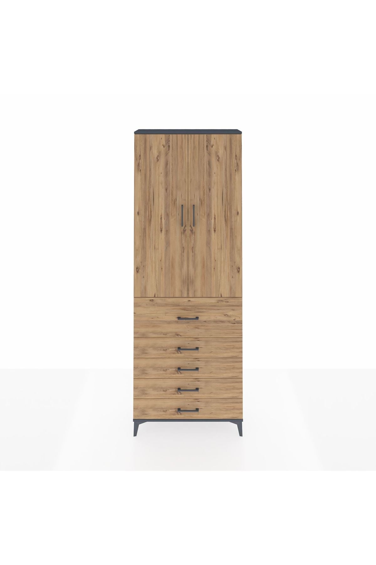 Arges Dolap 4 Raflı 5 Çekmeceli 2 Kapaklı 88x30x243 - S33M105V6A