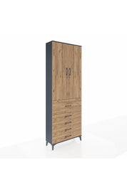 Arges Dolap 4 Raflı 5 Çekmeceli 2 Kapaklı 88x30x243 - S33M105V6A