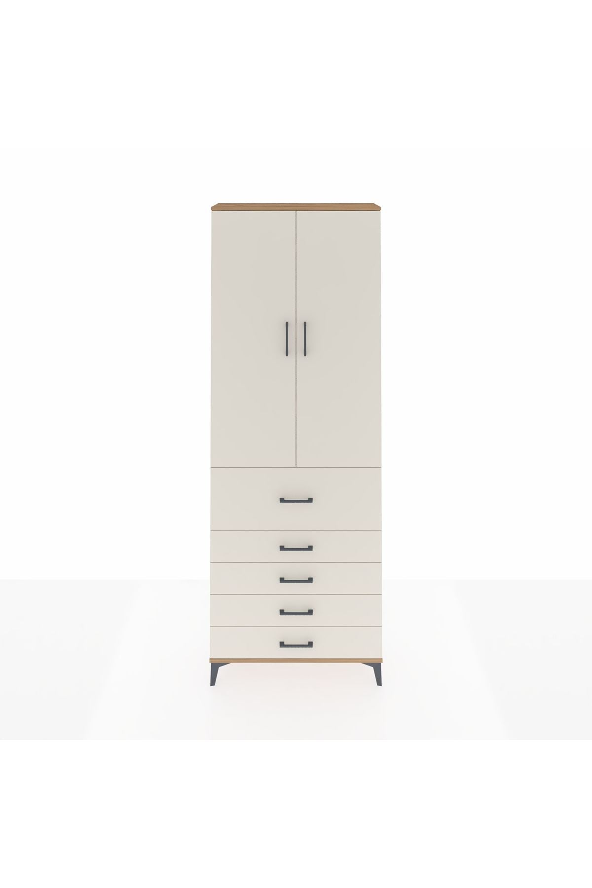 Arges Dolap 4 Raflı 5 Çekmeceli 2 Kapaklı 88x30x243 - S33M105V7A