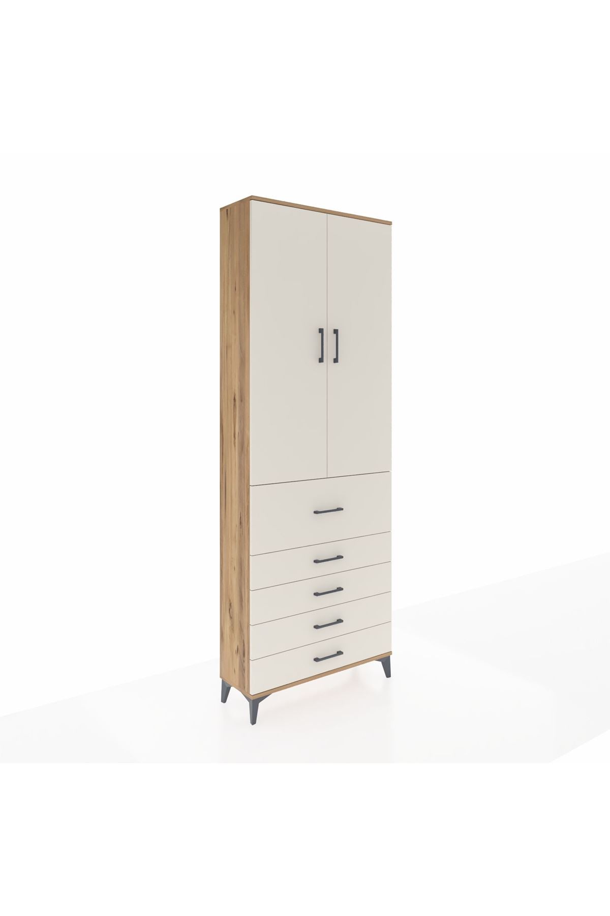 Arges Dolap 4 Raflı 5 Çekmeceli 2 Kapaklı 88x30x243 - S33M105V7A