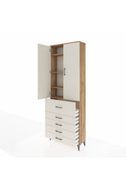 Arges Dolap 4 Raflı 5 Çekmeceli 2 Kapaklı 88x30x243 - S33M105V7A