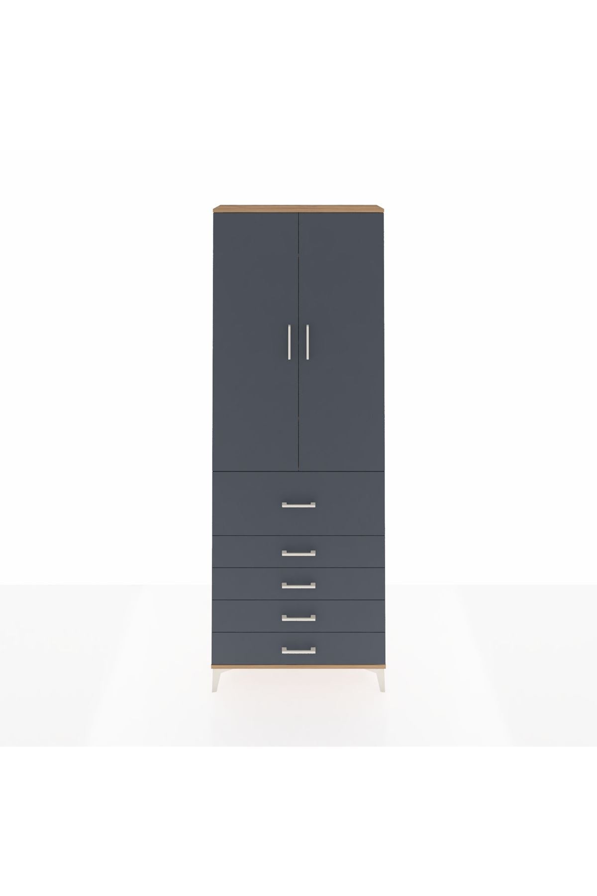 Arges Dolap 4 Raflı 5 Çekmeceli 2 Kapaklı 88x30x243 - S33M105V8A