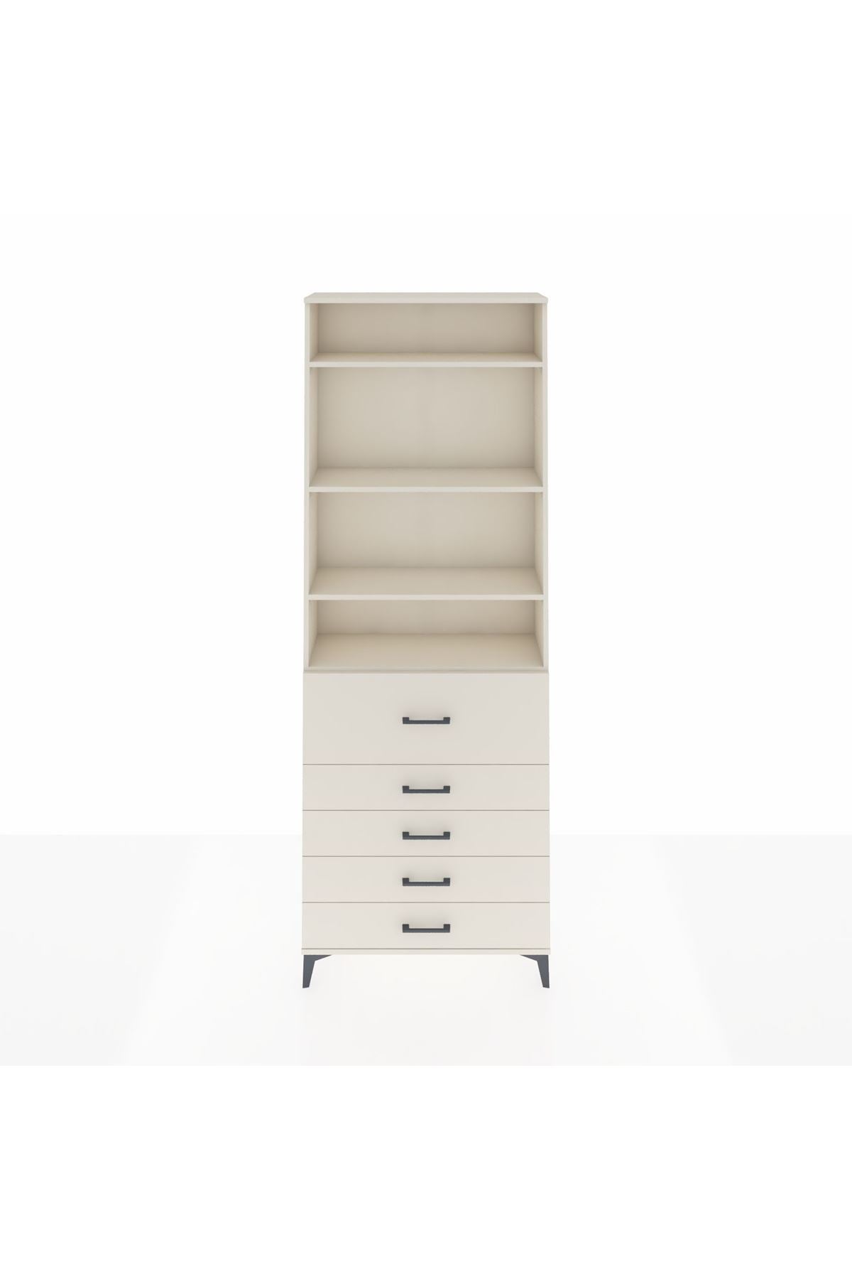 Arges Dolap 4 Raflı 5 Çekmeceli 88x30x243 - S33M106V1A