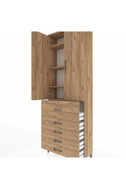 Arges Dolap 4 Raflı 5 Çekmeceli 2 Kapaklı 88x30x243 - S33M105V9A