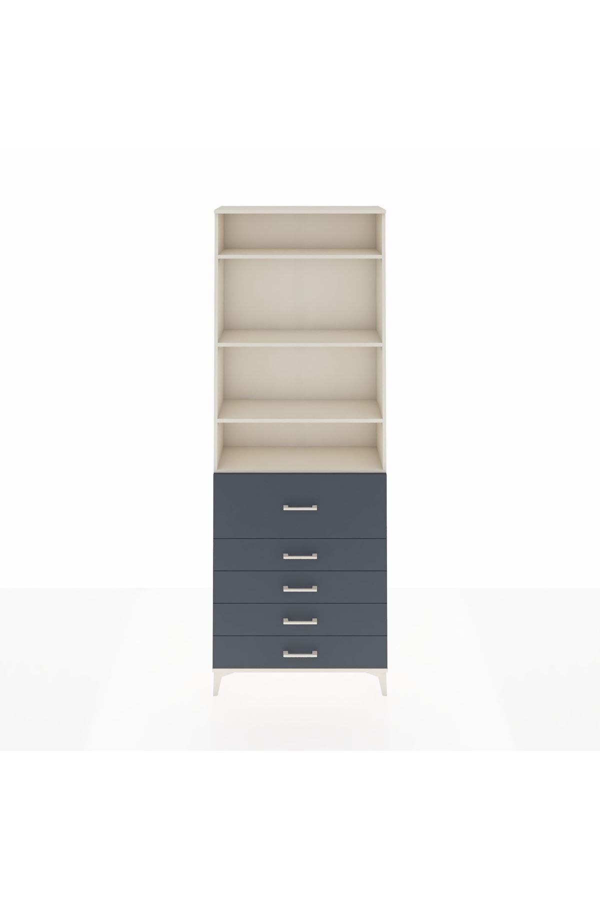 Arges Dolap 4 Raflı 5 Çekmeceli 88x30x243 - S33M106V2A