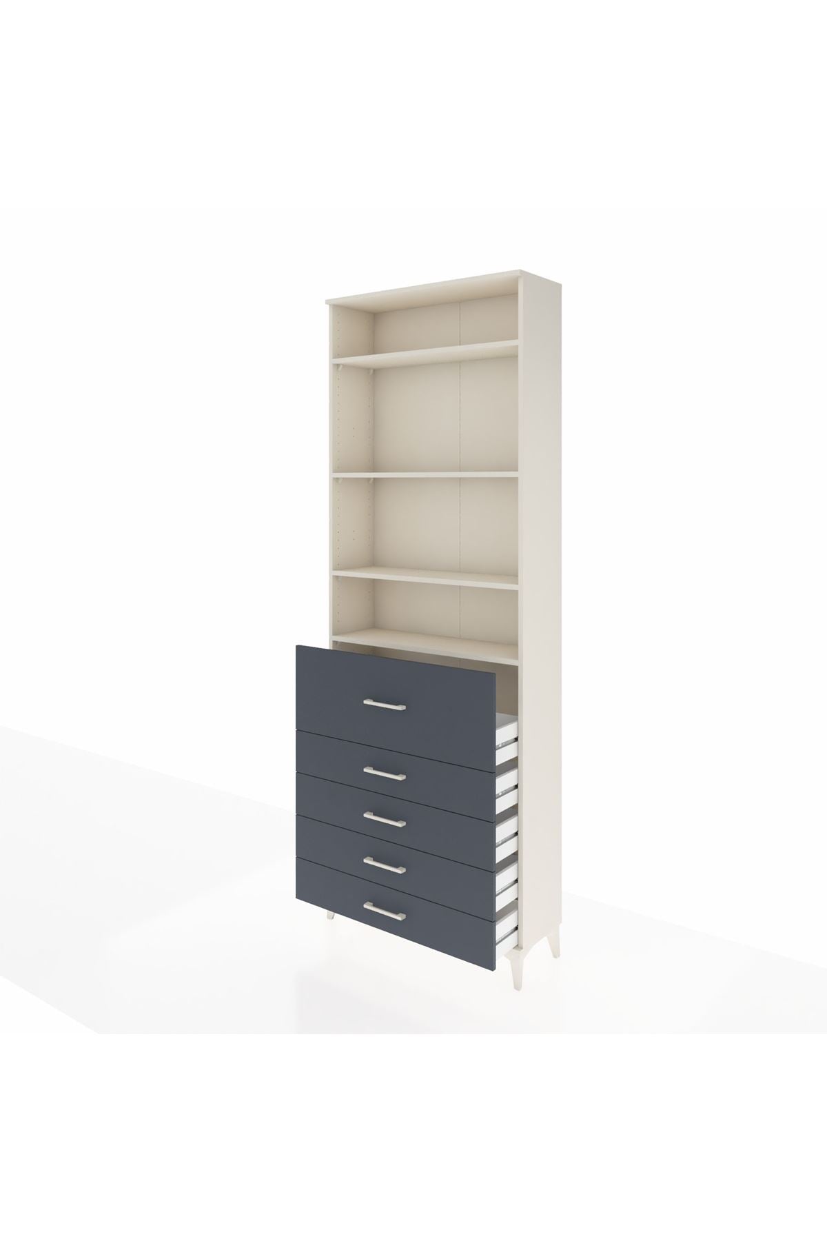 Arges Dolap 4 Raflı 5 Çekmeceli 88x30x243 - S33M106V2A