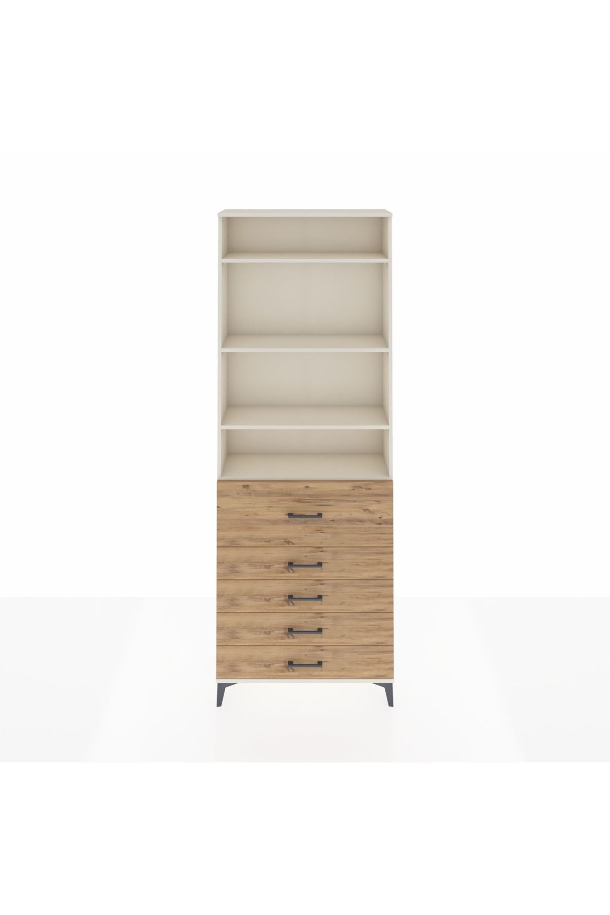 Arges Dolap 4 Raflı 5 Çekmeceli 88x30x243 - S33M106V3A
