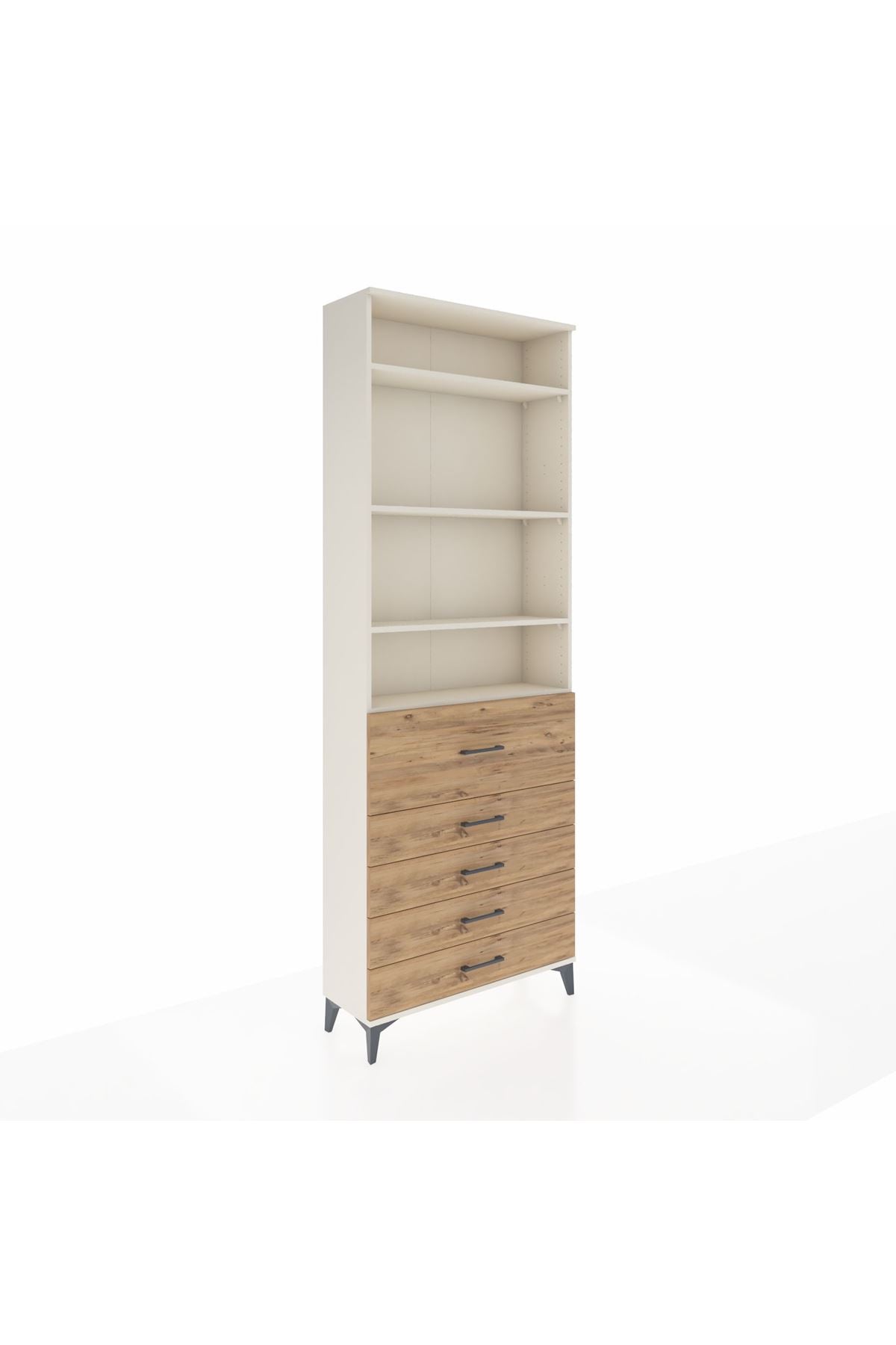 Arges Dolap 4 Raflı 5 Çekmeceli 88x30x243 - S33M106V3A