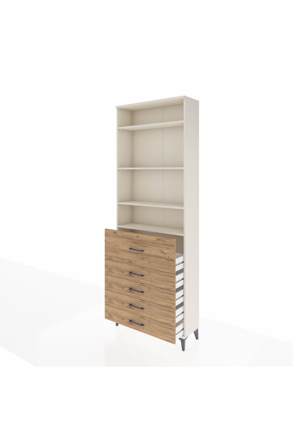 Arges Dolap 4 Raflı 5 Çekmeceli 88x30x243 - S33M106V3A