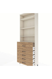 Arges Dolap 4 Raflı 5 Çekmeceli 88x30x243 - S33M106V3A