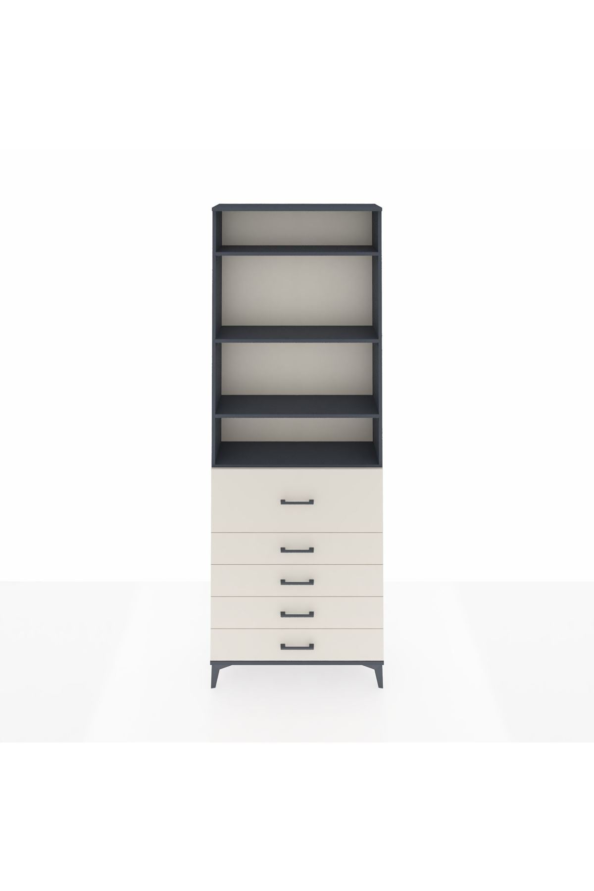 Arges Dolap 4 Raflı 5 Çekmeceli 88x30x243 - S33M106V4A