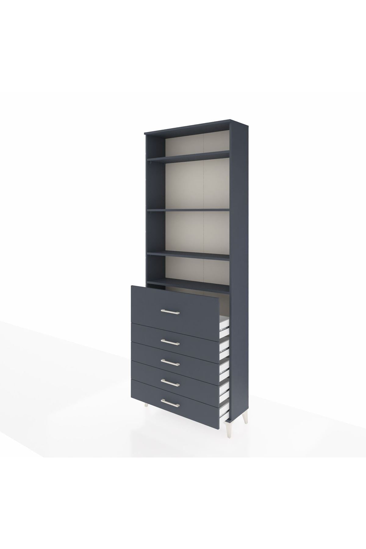 Arges Dolap 4 Raflı 5 Çekmeceli 88x30x243 - S33M106V5A