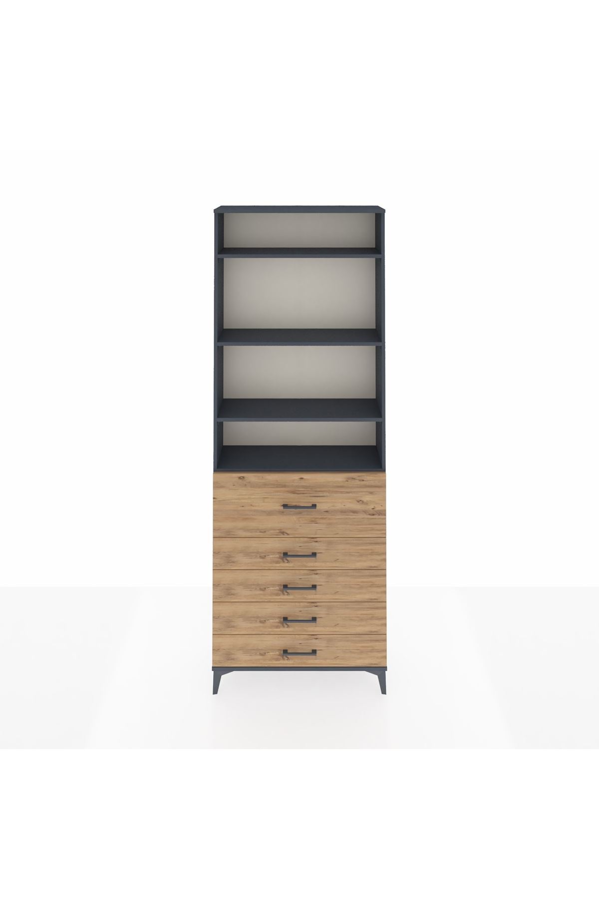 Arges Dolap 4 Raflı 5 Çekmeceli 88x30x243 - S33M106V6A