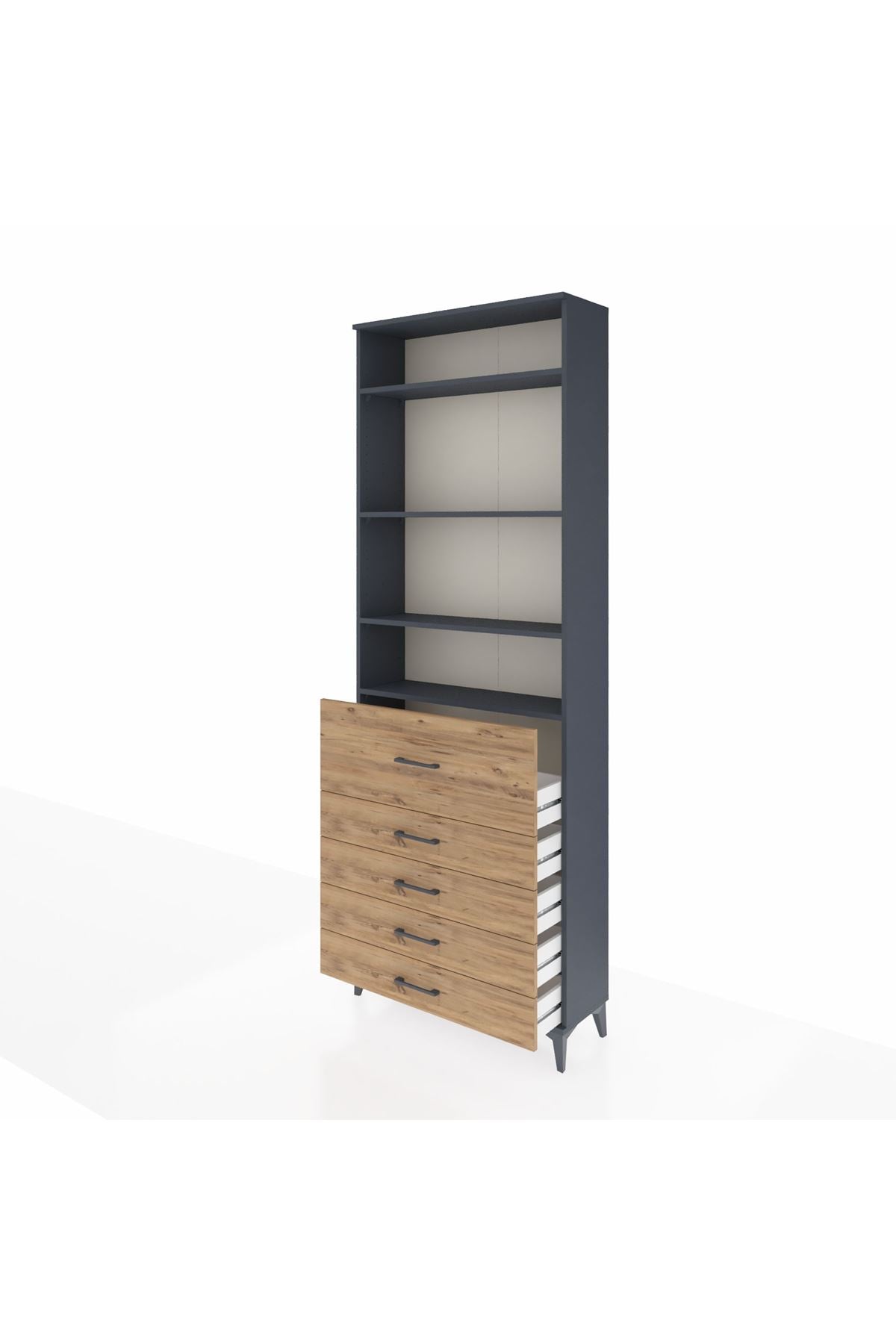 Arges Dolap 4 Raflı 5 Çekmeceli 88x30x243 - S33M106V6A
