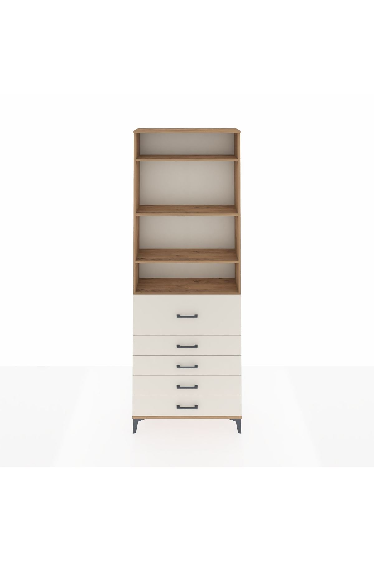 Arges Dolap 4 Raflı 5 Çekmeceli 88x30x243 - S33M106V7A