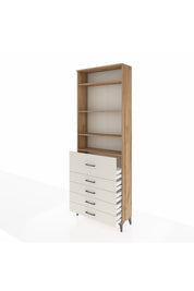 Arges Dolap 4 Raflı 5 Çekmeceli 88x30x243 - S33M106V7A