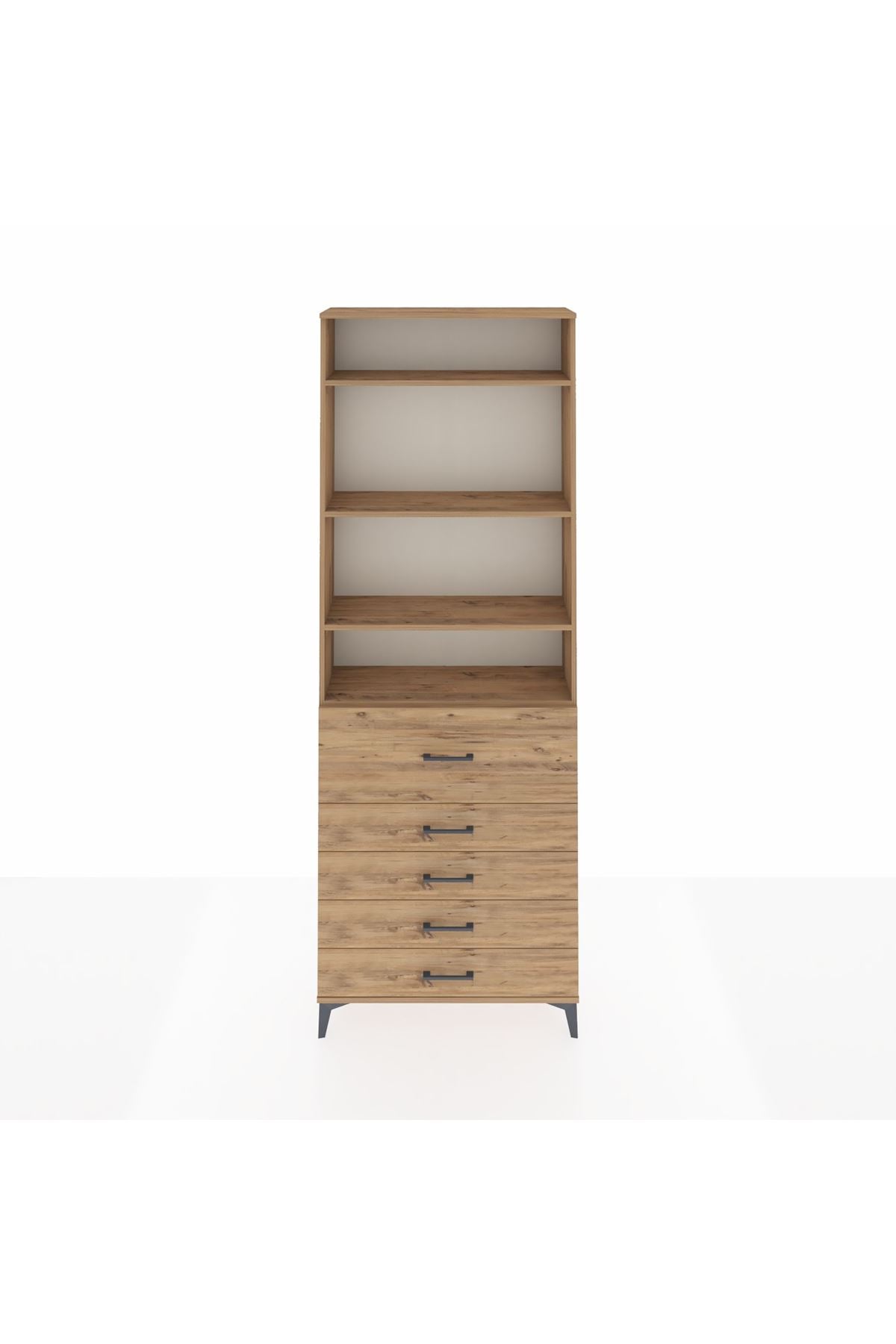 Arges Dolap 4 Raflı 5 Çekmeceli 88x30x243 - S33M106V9A