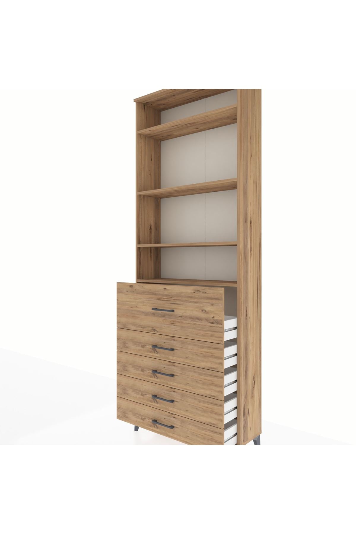 Arges Dolap 4 Raflı 5 Çekmeceli 88x30x243 - S33M106V9A