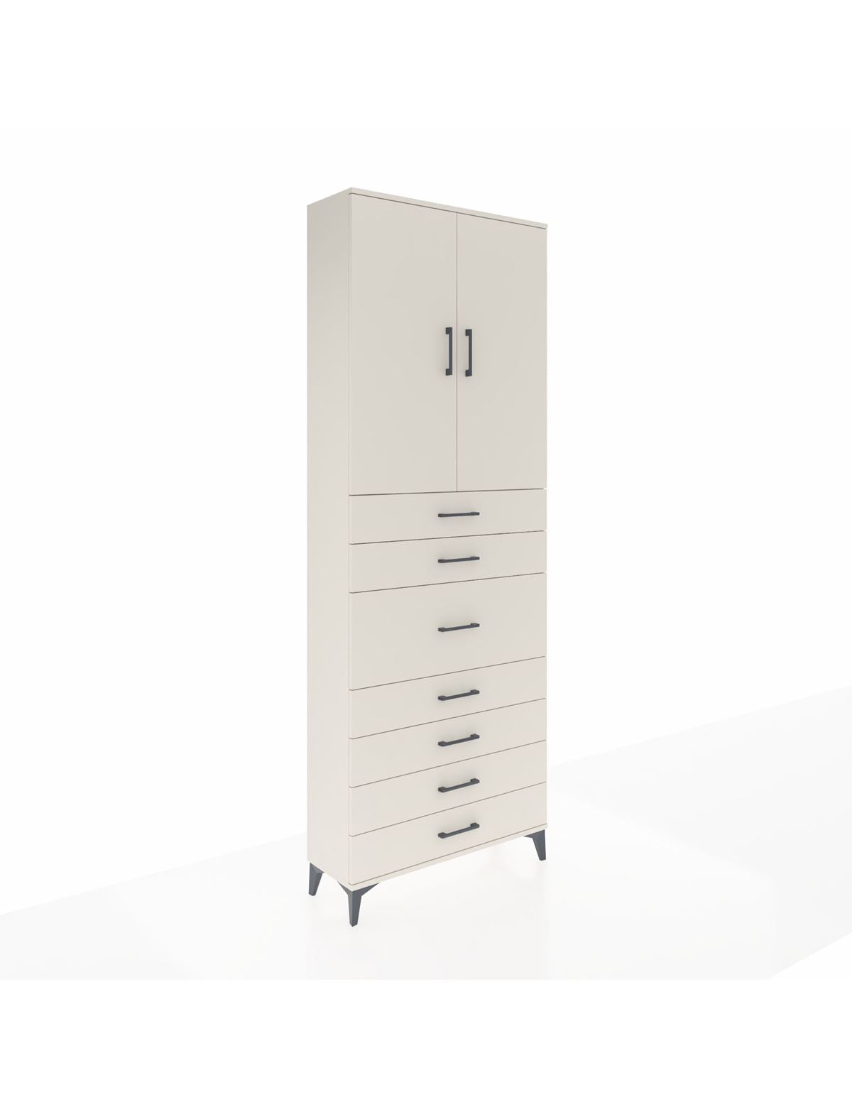 Arges Dolap 3 Raflı 7 Çekmeceli 2 Kapaklı 88x30x243 - S33M107V1A