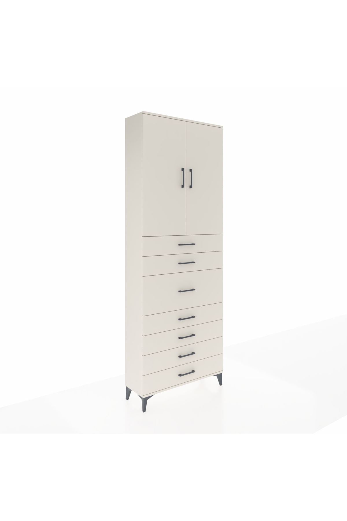 Arges Dolap 3 Raflı 7 Çekmeceli 2 Kapaklı 88x30x243 - S33M107V1A