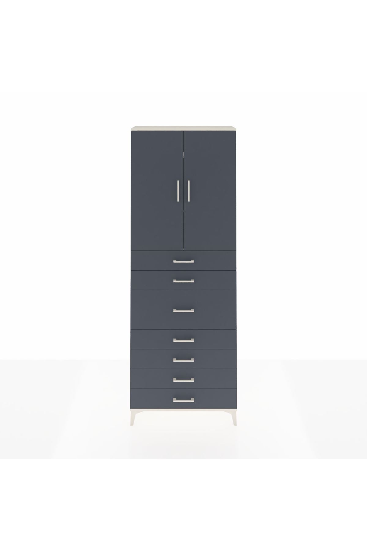Arges Dolap 3 Raflı 7 Çekmeceli 2 Kapaklı 88x30x243 - S33M107V2A