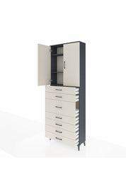 Arges Dolap 3 Raflı 7 Çekmeceli 2 Kapaklı 88x30x243 - S33M107V4A