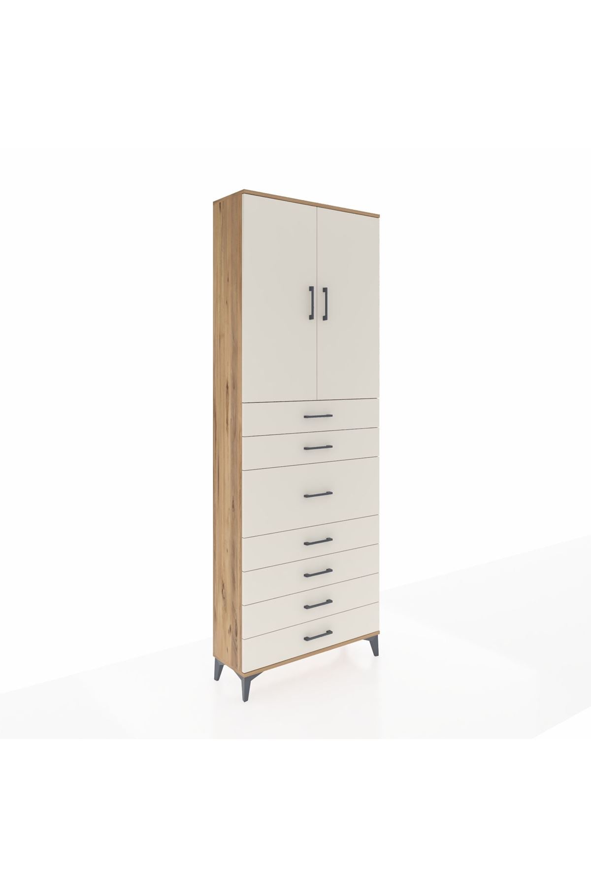 Arges Dolap 3 Raflı 7 Çekmeceli 2 Kapaklı 88x30x243 - S33M107V7A