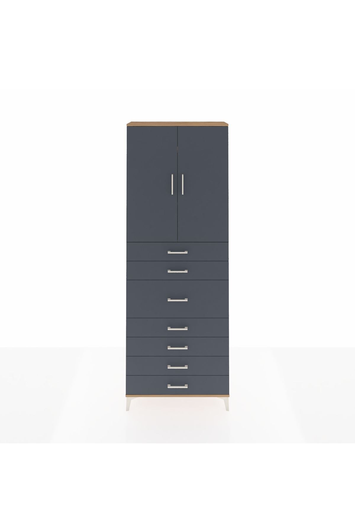 Arges Dolap 3 Raflı 7 Çekmeceli 2 Kapaklı 88x30x243 - S33M107V8A