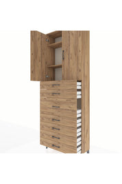 Arges Dolap 3 Raflı 7 Çekmeceli 2 Kapaklı 88x30x243 - S33M107V9A